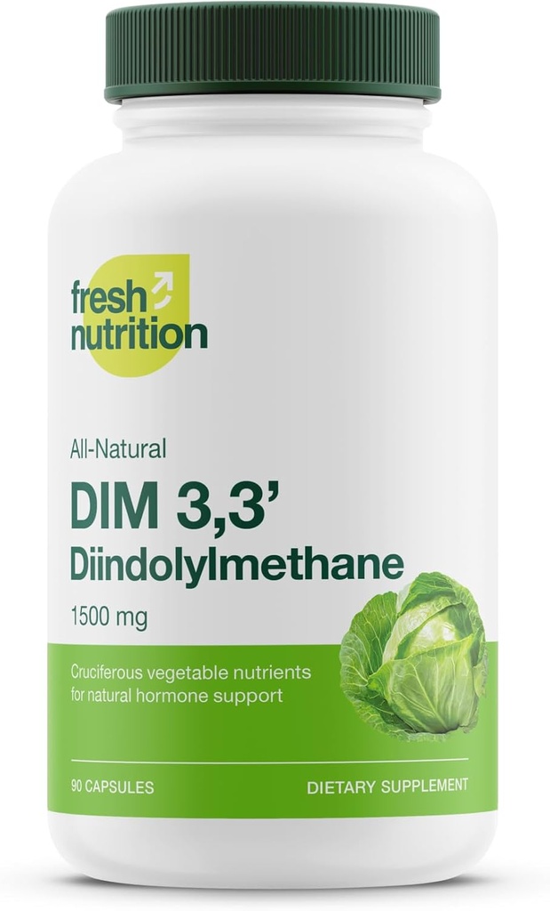 DIM-i lisa 500mg - diindolüülmetaan östrogeeni metabolismi, hormoonide tervise, akne ja antioksüdandi toetamiseks - vegan, mitte GMO, gluteenivaba - 90 kapslit