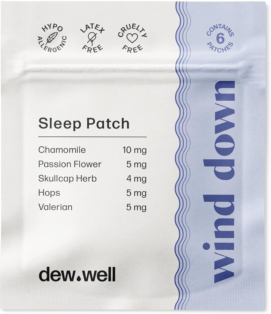 Kaste hästi Tuul alla Sleep Patches - Melatoniini vaba kummel & Passion Flower Patches looduslikud puhkeabivahendid - Stressiribad Migreen Relief - Sleep Sticker & Hot Sleeper Relief - 6 Loe selge