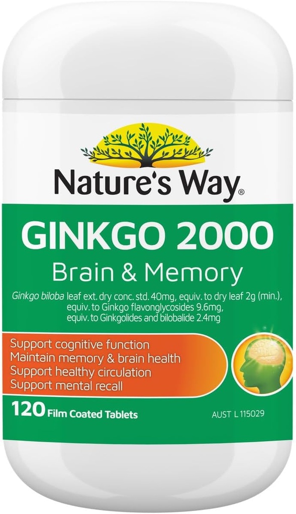 Nature's Way Ginkgo Biloba 2000MG 100+20 tabletti