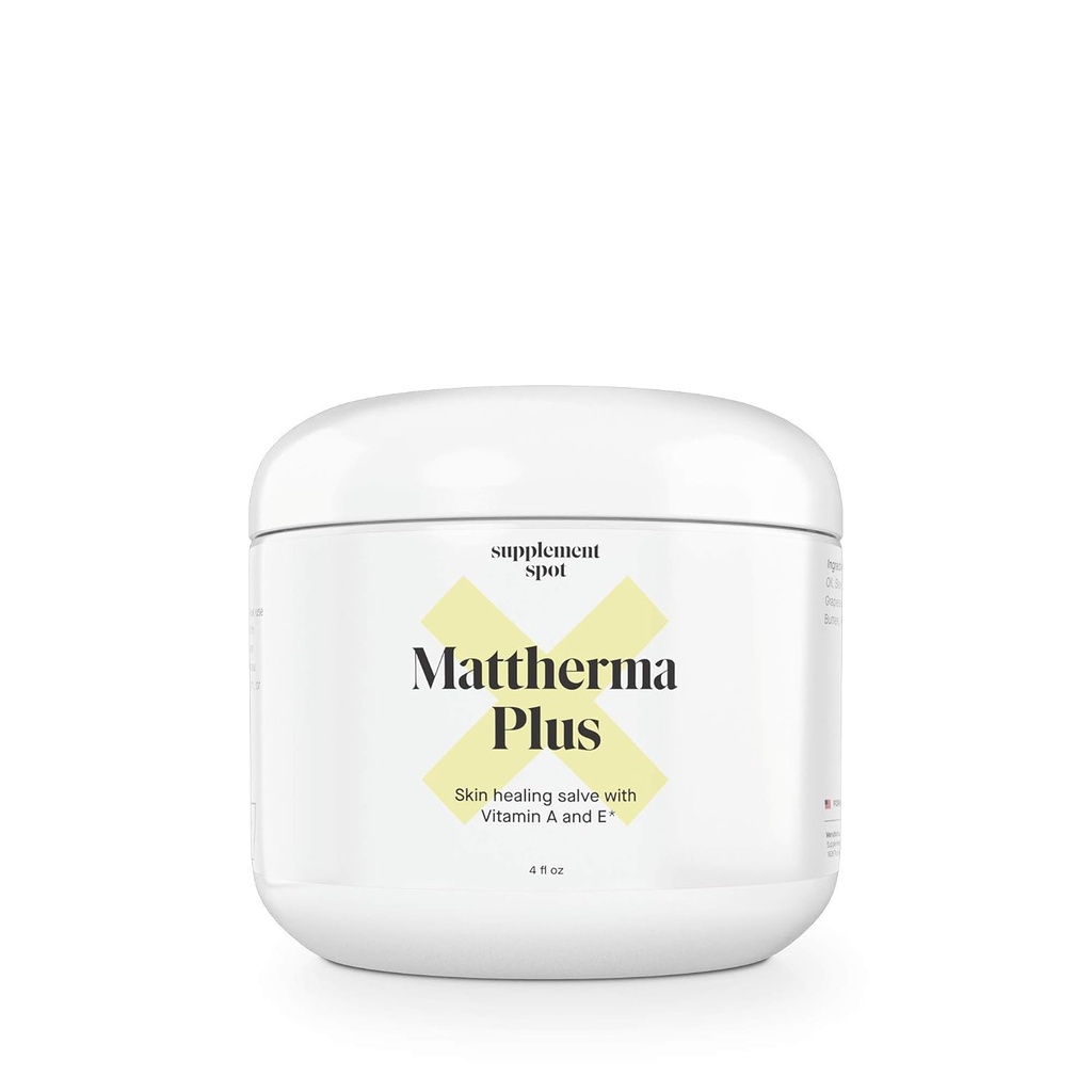 Mattherma Plus naha tervendamise salv (4 Fl Oz.) - rahustav Salve krakitud naha jaoks w / Vitamiin E & A - kogu kasutusotstarbega niiskuskaitse salv, et toita ja toetada keha loomulikku tervendamisprotsessi