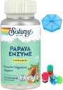 Valmistatud Solaray, Papaya Enzyme, Natural Ananass, 90 närimistables + Bonus 1 Mini Pill Box 7 päeva