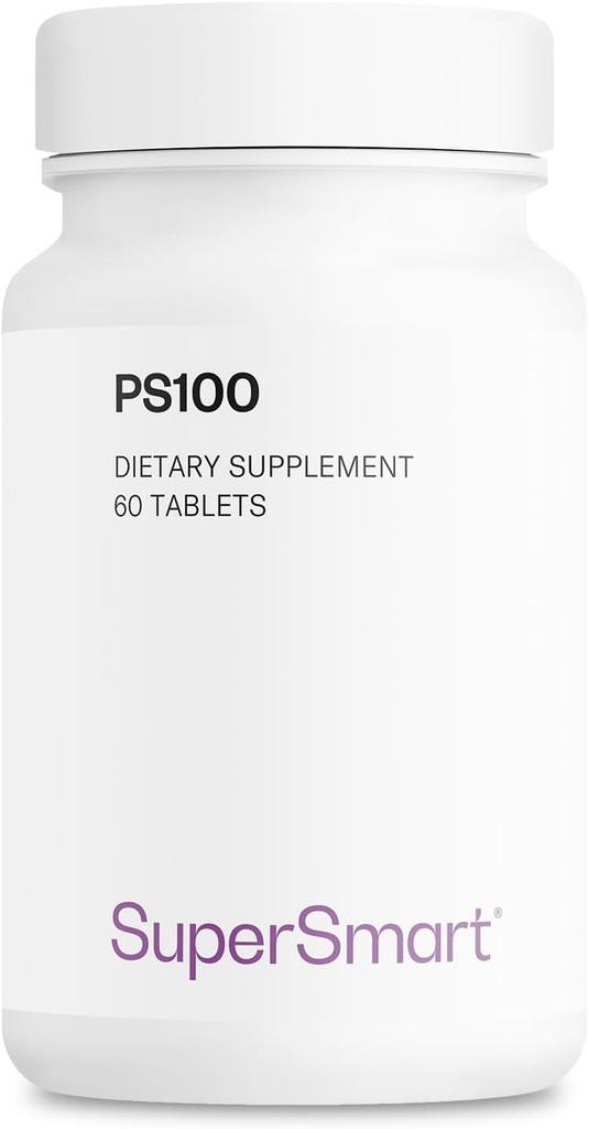 Supersmart - PS100 täiendus 300 mg päevas (fosfatidüülseriin) - Aju tervis ja kaitse - mälu tugi | Mitte-GMO & Gluteenivaba - 60 tabletti