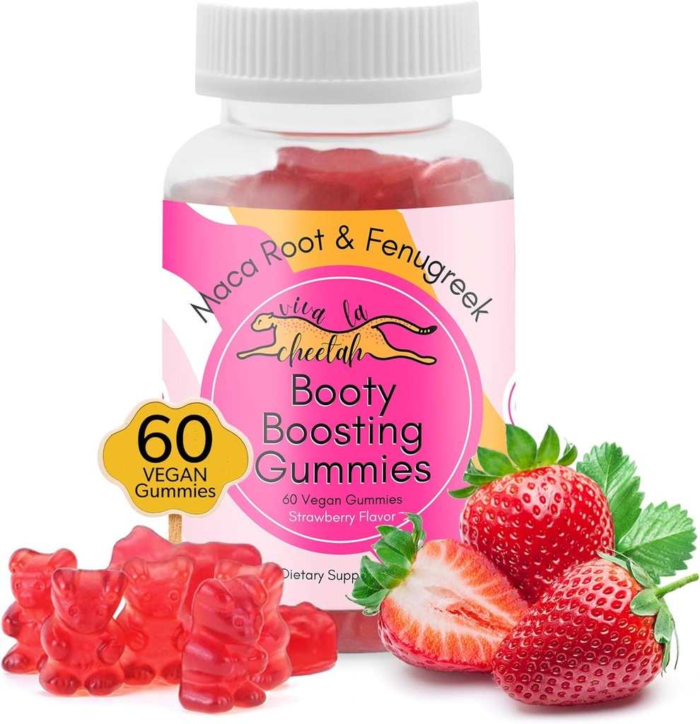 Booty Enhancing Gummy Supplement, Big Butt Enhancer, Workout Support, Multivitamiin naistele, Natural Glute Boost Vitamiinid Curvy Shape & Max Kasum, 60 Vegan Gummies