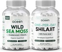 Orgaanika Ookean Wild Sea Moss Kapslid ja üks-päevane Shilajit meestele ja naistele - 100% Iiri Sea Moss ja Pure Shilajit kapslid - Kilpnäärme toetus naistele ja meestele