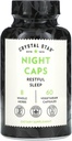 Crystal Star Night Caps Natural Sleep Aid Supplement (60 kapslit) – Taimne Mitte-Habit Forming – Valerian Juur, Kava & Passion Flower – Non-GMO