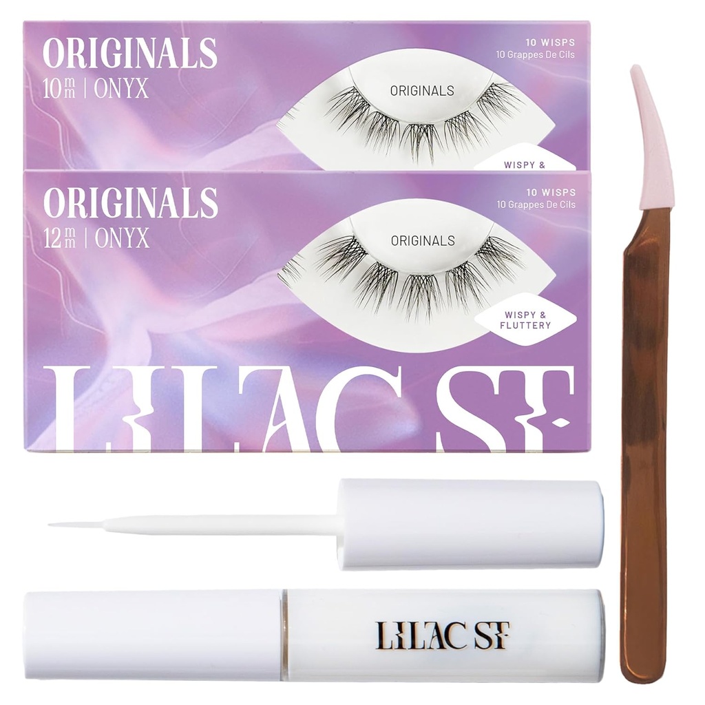 Lilac St - Originals Starter Kit - Sisaldab Natural Faux ripsmeklastreid (10mm & 12mm), Clear Lash Liimi, & Lash aplikaator - Kerge ja eluline - kestab 10 päeva - Julmusevaba, Vegan - 20 ripsmeid