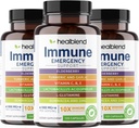 healblend 10 in 1 Immune Support Supplement Booster Elderberry, Tsink, Echinacea, Kurkum, Lactobacillus Acidophilus, täiskasvanutele (3 Pack)