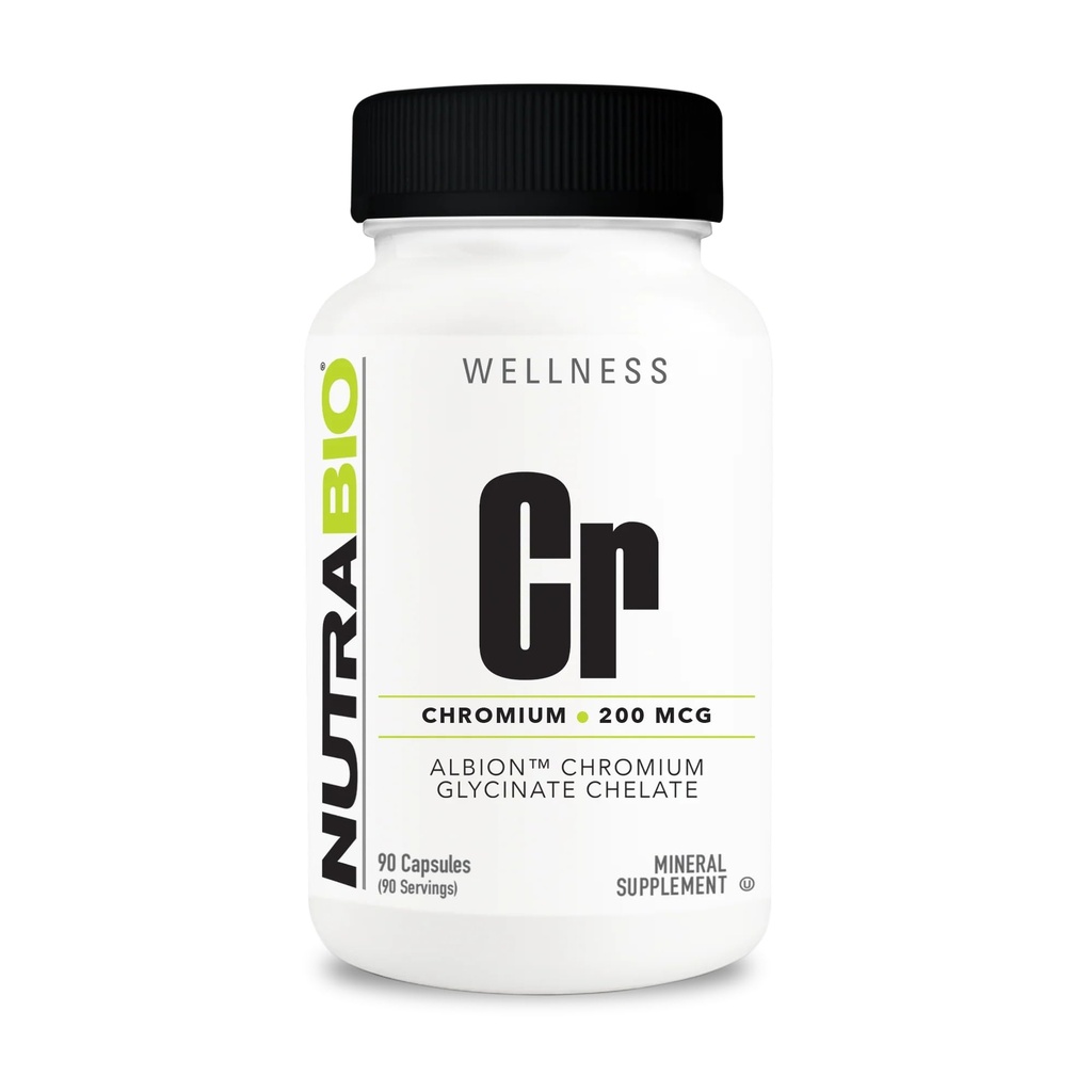 NutraBio kelaatkroom GFT - 200 mcg - 90 köögiviljakapslit