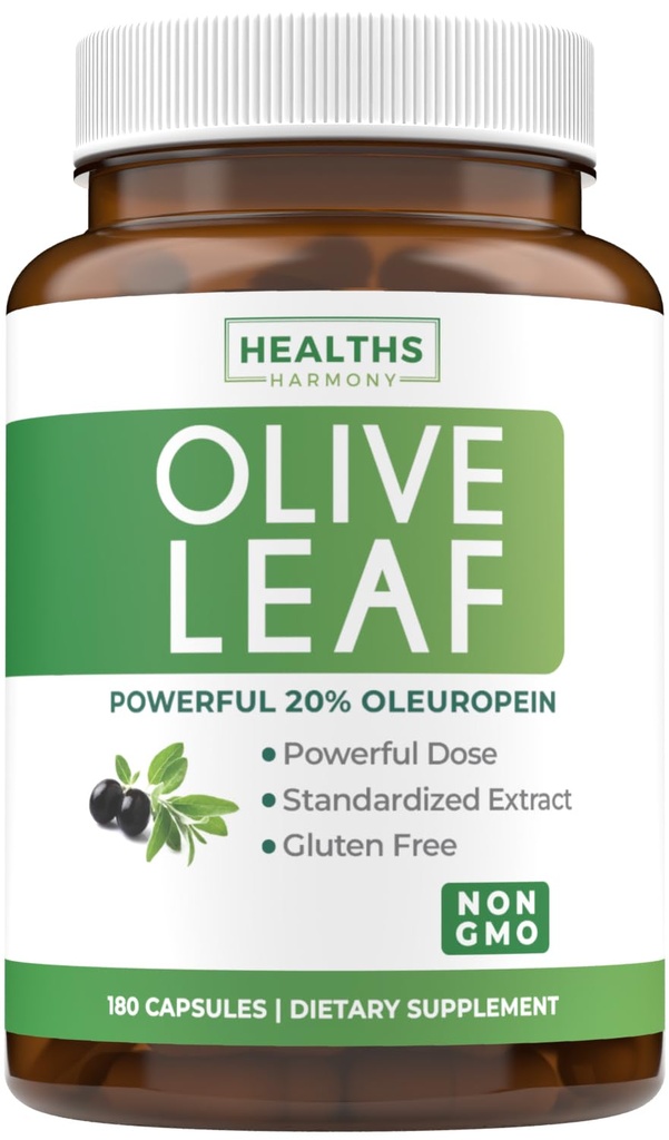 Super Tugevus Olive Leaf Extract Kapslid - Vegan Non-GMO 750mg Olive Extract 20% Oleuropein Antioksüdant täiendus immuunsus naha ja südame tervise toetamine - valmistatud USAs (6 kuu pakkumine)