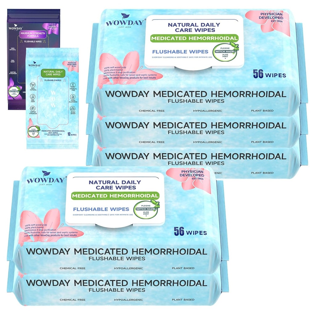 Flushable Hemorroid Wipes | Ravim nõid Hazel pühkida Ph Balanced | 304 Count Lõhnaained Tasuta Täiskasvanud Hemorroidravi Nõiad pühkida Butt Itch leevendamine