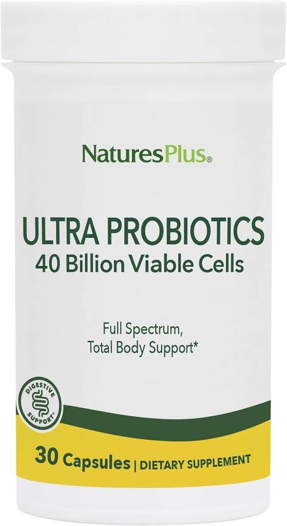 NaturesPlus Ultra probiootikumid - 30 vegankapslit - täisspektri kogu keha tugi - sisaldab prebiootikumi Acai - 30 serveerimist