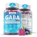 GABA Gummies 500 mg - L-teaniini, 5-HTP-ga suhkruvabad kummikud, vitamiinid D3, B12, Ashwagandha, melatoniinivaba ajurahu, meeleolu, Zzz Parem, GABA täiskasvanute täiendus, mustikamaitse, vegan