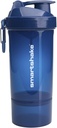 Smartshake O2GO ONE Plastic Protein Shaker Pudel 800 ml | 27oz - Leakproof Screw-on Lid - BPA Free - Unisex - Navy Blue
