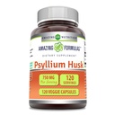 Amazing Formulas Psyllium Husk 750mg Veggie kapslid täiendus | Mitte-GMO | Gluteenivaba | Valmistatud USAs | Sobib taimetoitlastele (120 loend)