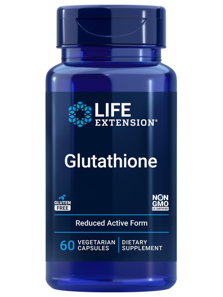 Eluea pikendamine Glutatioon 500 mg - Glutatiooni kapslid, antioksüdantide lisand, oksüdatiivne stress, aktiivne vähendatud vorm - gluteenivaba, mitte-GMO, taimetoitlane - 60 kapslit
