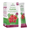 Swanson Lihtsalt hüdraat elektrolüütide pulbrisegu - suhkruvaba joogi segu 0 kalorit - mugav On-The-Go hüdratsioonipulber - Advanced Electrolyte Drink Mix - Berry Blast Flavor - 30 paketti