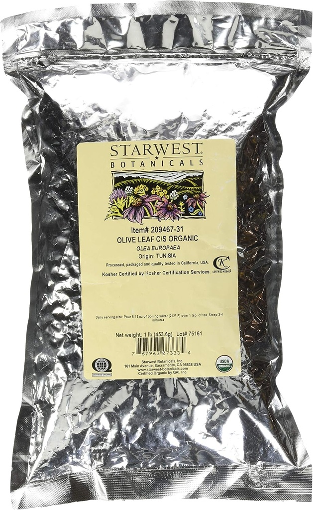 Starwest Botanicals Olive Leaf Cut and Sifted, 1 Nael