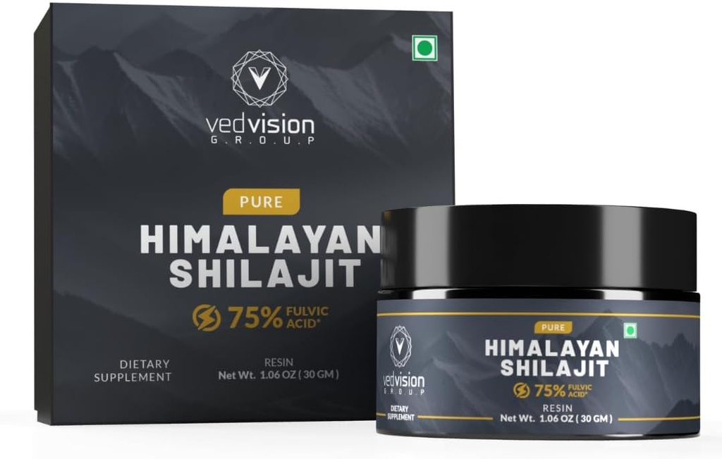 Pure Himalayan Shilajit vaik, 400mg A Hinne kõrge potentsi 75% + Fulvic Acid & 85+ Trace Minerals, Pure Shilajit meestele ja naistele - Lab Test Report - 75 Servings