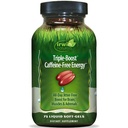 Irwin Naturals Triple-Boost Caffeine-Free Energy - Lasting, Jitter-Free Focus - Brain Boosting Nootropic - 75 Vedel Softgels