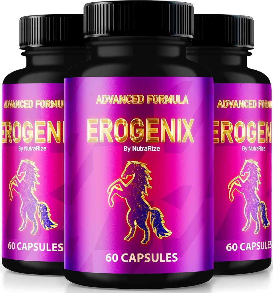 (3 Pack) Erogenix kapslid, avage oma maksimaalne jõudlus, kõik looduslikud toidulisandid pikaajalise energia ja üldise tervise toetamiseks, ametlikud Ero Genix ülevaated (180 kapslit)