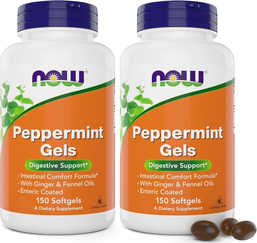 Nüüd piparmündi geelid ingveriõli ja apteegitillõliga, 150 Softgels (pakk 2), Enteric kaetud