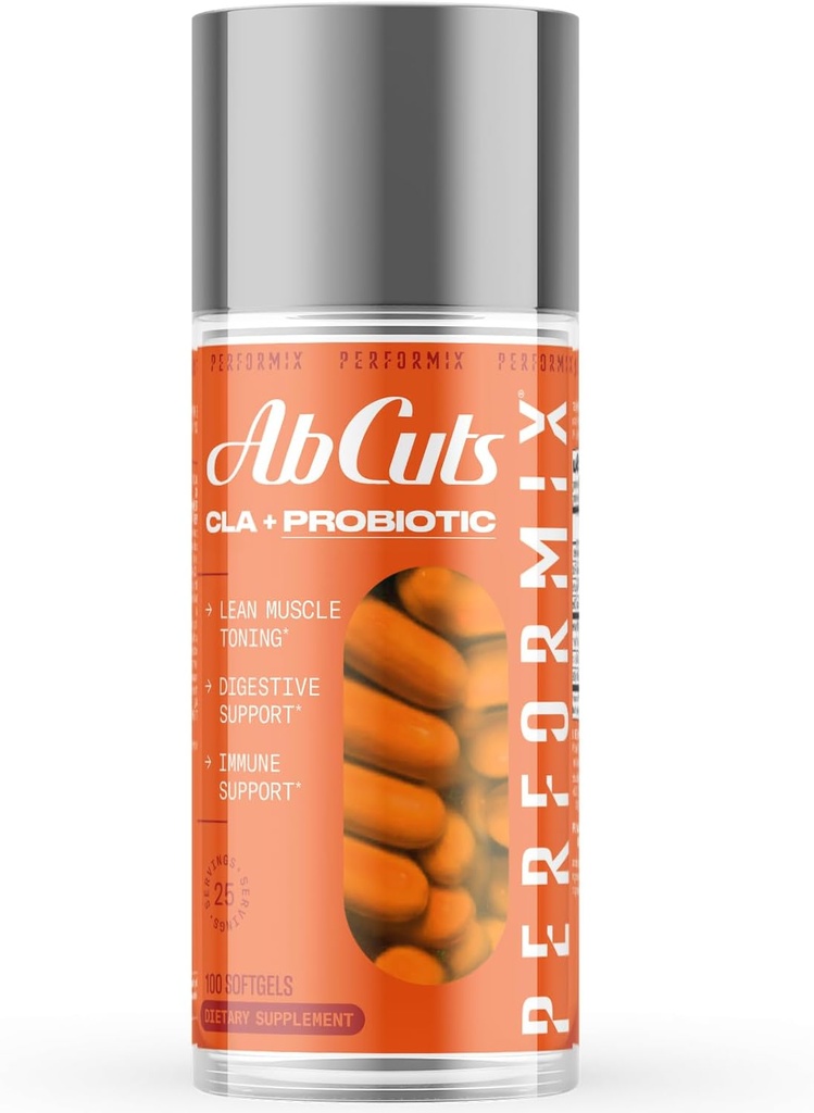 PERFORMIX - AbCuts CLA + probiootikumid - Fitness eesmärgid - toetab Lean lihaste kasvu ja soolestiku tervist - energia ja vastupidavus - seedetrakti tervis - naised ja mehed - 100 pehmet geeli