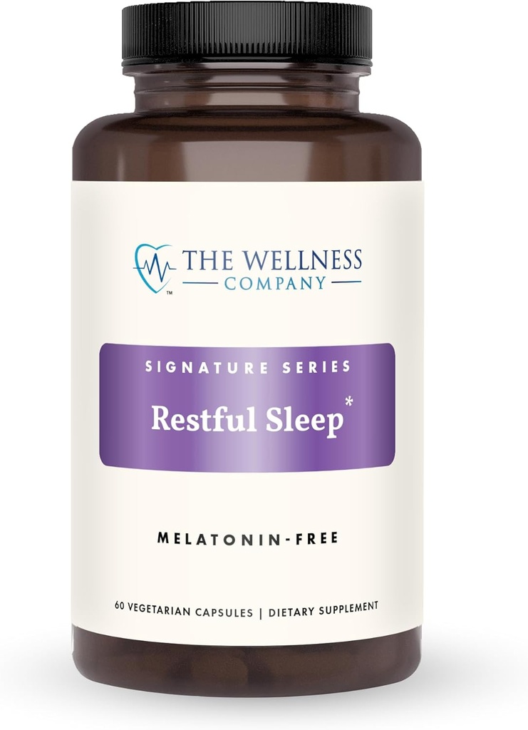 The Wellness Company Restful Sleep - melatoniinivaba, sügav uni, REM tugi, mitte-harjutuste moodustamine - Kava, Rafuma Leaf, Ashwagandha ja Valerian Root | 60ct (1 kuu pakkumine)