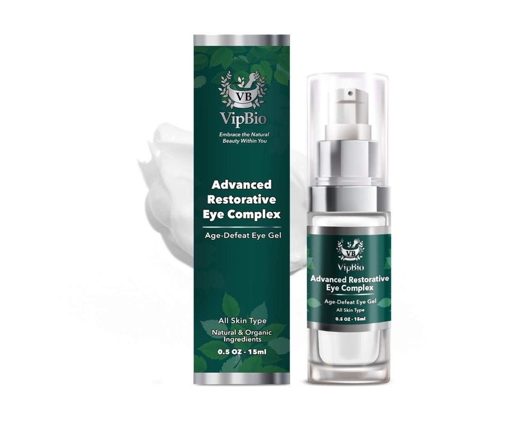 VipBio Organic Advanced Restorative Eye Complex Anti-aging Eye Gel for Dark Circles and Puffiness 0,5 fl. oz.