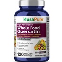 NusaPure Quercetin koos Bromelain 500mg |120 Veggie Caps | 43 Puuviljad Veggie Teraviljataimed Ensüüm Probiootiline Blend | Mitte- GMO, Vegan, Bioperine
