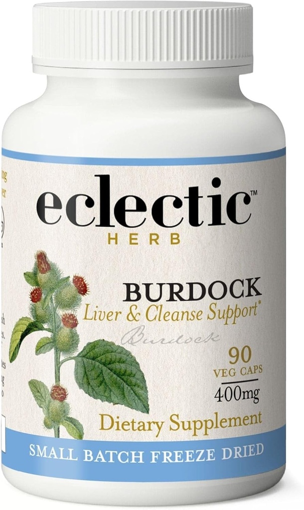 EKLEKTILINE INSTITUUT Toores Värske külmkuivatatud mitte-GMO Burdock | Seedetrakti tugi | 90 CT (400 mg)