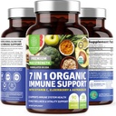 N1N Premium 7 in 1 Immune Support Supplement [100% USDA Organic] Daily Immune Boost koos C-vitamiini, Elderberry, Moringa Leaf, Oregano ja küüslauk immuunsuse ja põletikulise vastuse, 90 tabletti