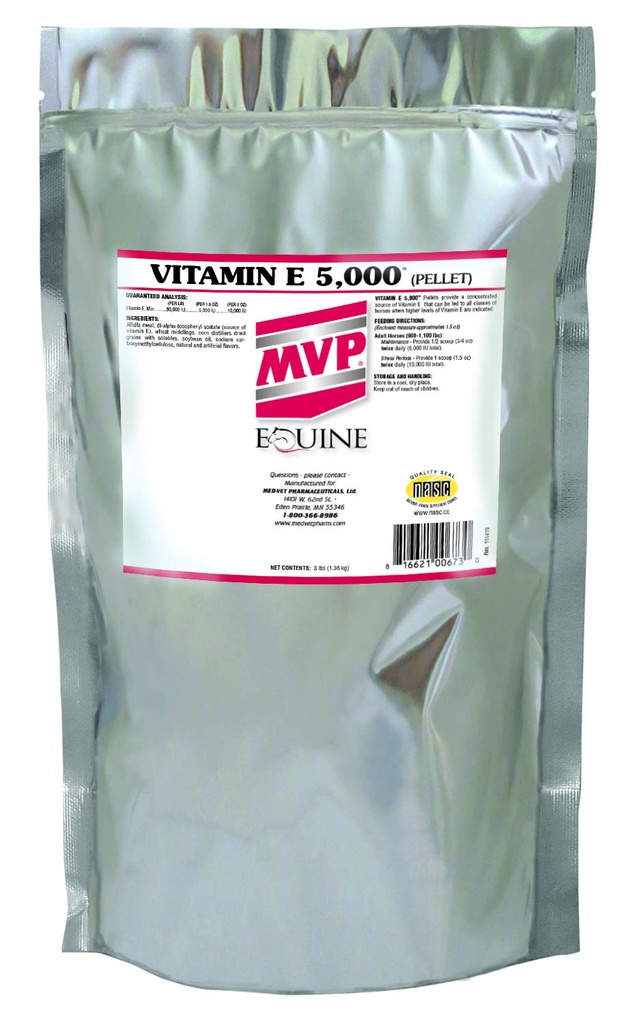 E-vitamiin 5000 (3lb) Pelleted E-vitamiin hobustele