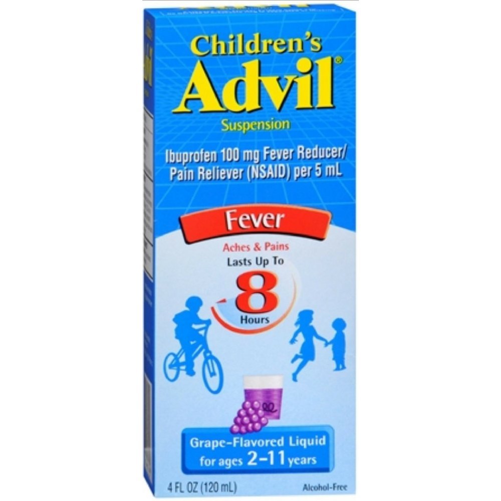 Lapsed - â € â € â € â € â € â € œ â € â € œ â € Advil Vedel Valu Relief Meditsiin ja palaviku vähendaja, 100 Mg Laste Ibuprofeen vanuses 2-11, Viinamarjad - 4 Fl Oz