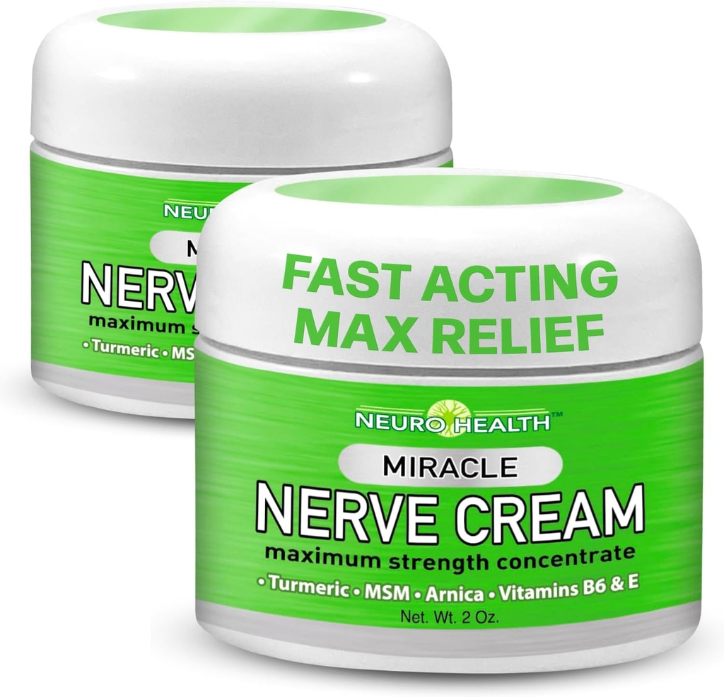 Miracle Närvikoor - Maksimaalne tugevus - Kurkum ja Arnica segu neuropaatiaks Ebamugavuse leevendamine - rahustav suu ja käsi valem MSM, B6, E - valmistatud USAs - 2 Pack