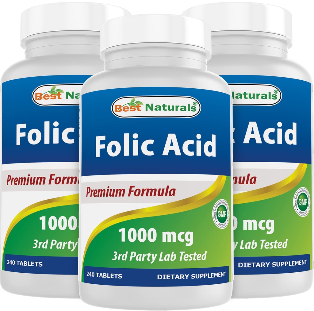 Parim looduslik foolhape 1000 mcg (vitamiin B9), 240 tabletti (1000 mcg (3 pakendis))