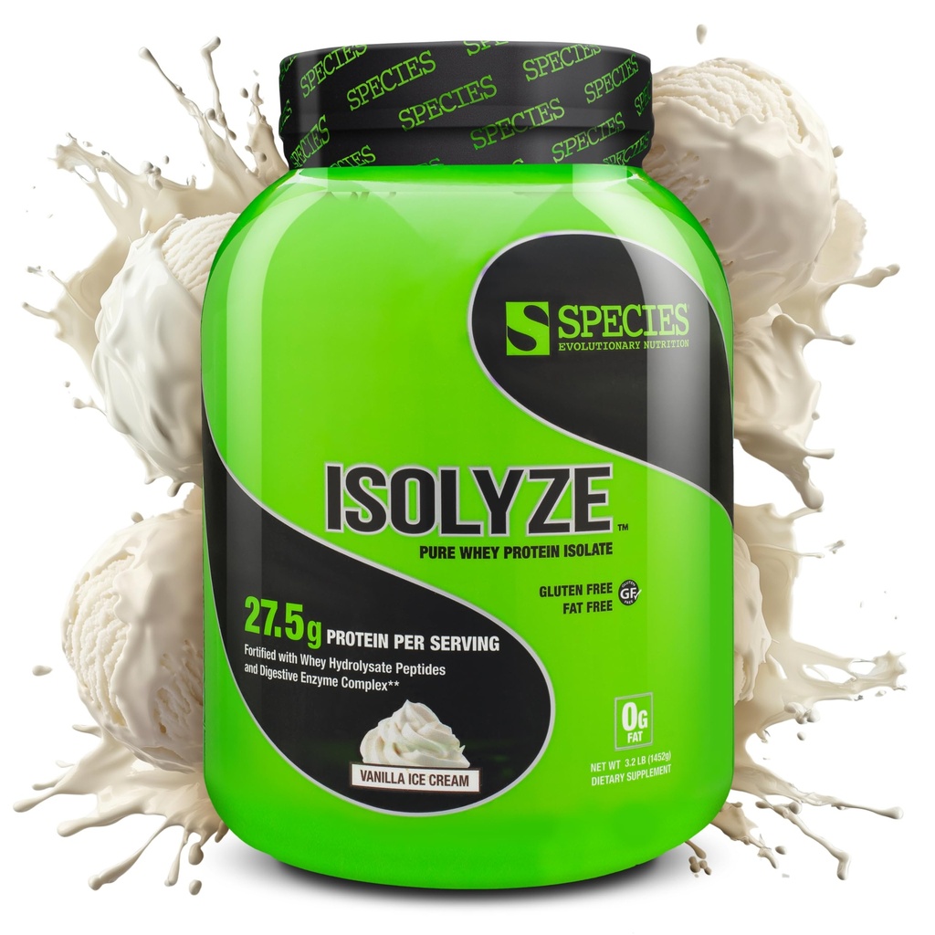 Liikide toitumine Isolyze Whey Protein Powder, 100% vadaku isolaat lihaste ehitamiseks, 27,5 g valku Scoopi kohta, suhkrut ja madalat rasva (Vanilla Ice Cream, 44 Servings)