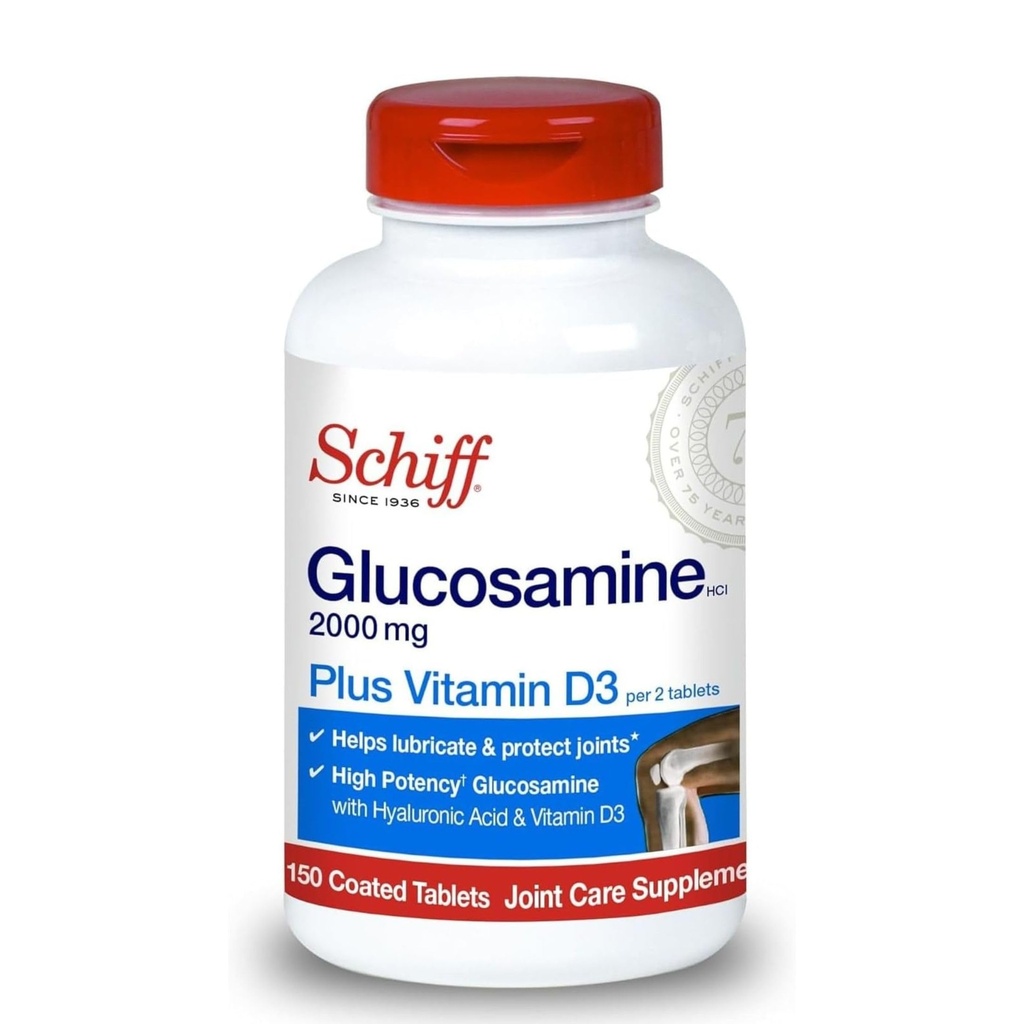 Schiff Glükosamiin 2000mg D3-vitamiini ja hüaluroonhappega, 150 tabletti - ühine toidulisand
