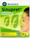 Sinupret Täiskasvanute tugevus Sinus + Immuunsüsteemi toetamine Kõik looduslikud, kiire toimega taimsed ninapassaažid ja immuunsuse suurendamise lisand Verbena & vanemad lilled - 50 tabletti (pakk 2)
