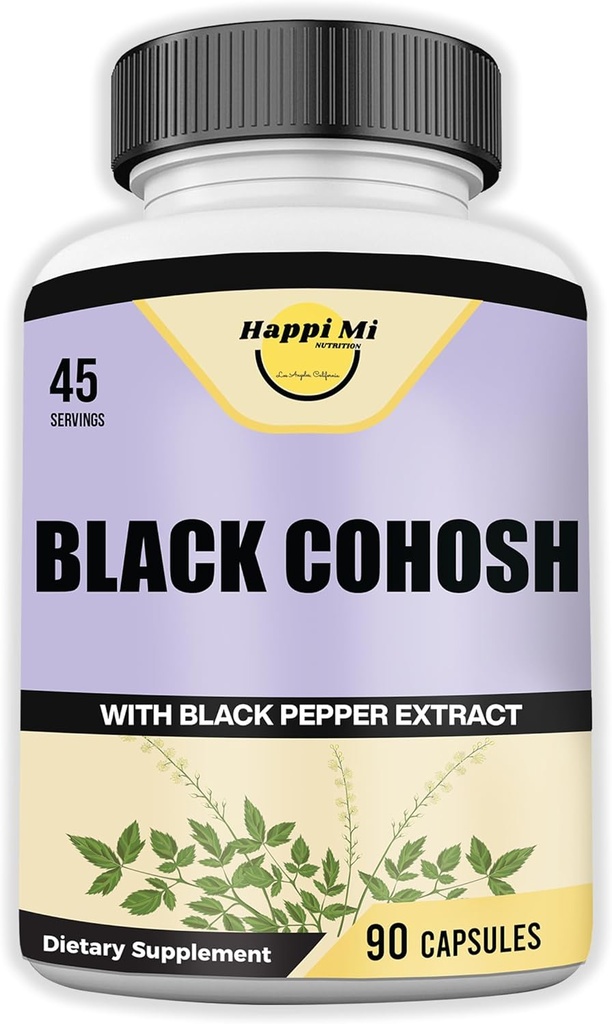 Black Cohosh Valmistatud orgaanilise musta Cohosh Juur 1300MG per Serving, tasakaaluhormoonid, looduslik menopaus ja menstruaaltoe, Naiste Health Support, 90 Vegan Kapslid, 45 Serving