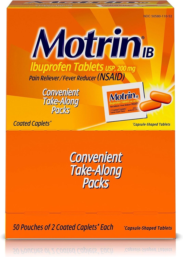 Motrin IB 48152 Ibuprofeen tabletid, 2 loendust (50 pakendit)