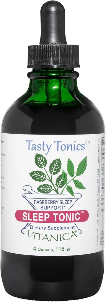 Vitanica Sleep Toonik, Natural Vequid Sleep Aid Supplement, Dr Formulated, Lõõgastav ja rahulik toetus täiskasvanutele, Stress Relief, Valerian Juur, Lemon Balm, Passion Flower, Vegan, 4 Ounce