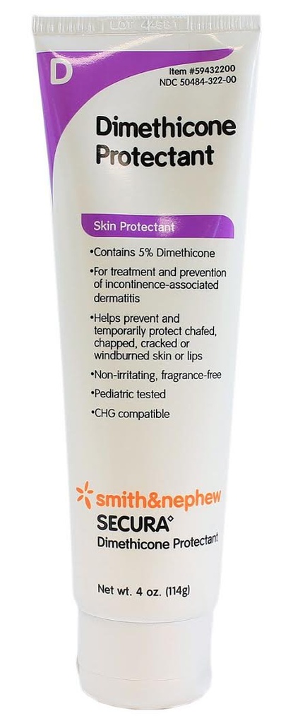 Smith ja vennapoeg Secura Dimethicone kaitsja 4oz Tube 59432200 Smith & Nephew
