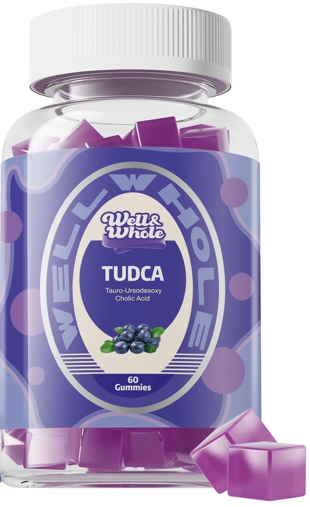 Well & Whole Salts Supplement TUDCA Gummies 1000mg + piimaohakas 500mg - kliiniliselt õppinud maksa toetust Detox & seedimine - Vegan, Non-GMO - 60 Count s