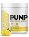 RAW Pump Stim Free Pre Workout (Lemonade) - Mitte stimuleeriv Pre Treening Supplement Pulber Lämmastikoksiidi Booster - Pre Treening täiendused Jook treeningu ajal - 40 Servings