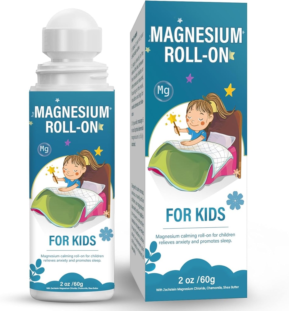 Magneesium Asukoht Lastele, Magneesium Roll sisse Sleep & Calm - Aidake lastel rahuneda ja magada, Topical Magnesium Cream - Toetada tasakaalustatud meeleolu, magamaminekut ja ööd