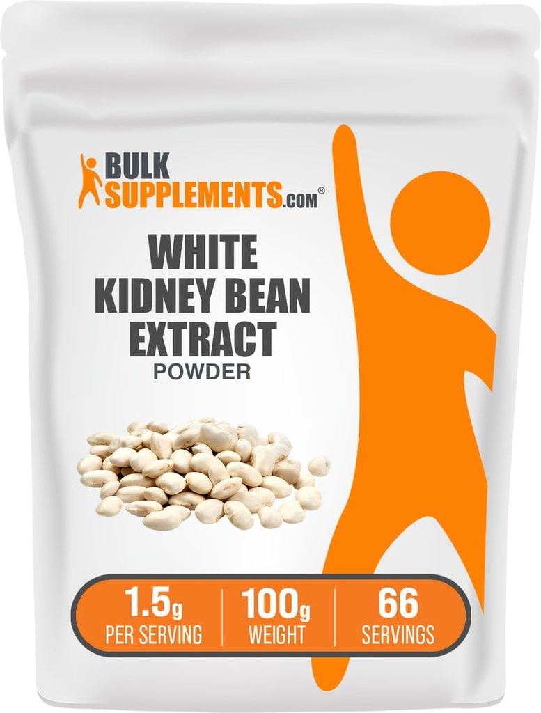 BulkSupplements.com White Kidney Bean Extract Pulber - White Kidney Bean Pulber - Taimne täiendus - Gluteenivaba, 1,5 g per Serving, 100 g (3,5 oz) (pakk 1)