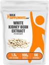 BulkSupplements.com White Kidney Bean Extract Pulber - White Kidney Bean Pulber - Taimne täiendus - Gluteenivaba, 1,5 g per Serving, 100 g (3,5 oz) (pakk 1)