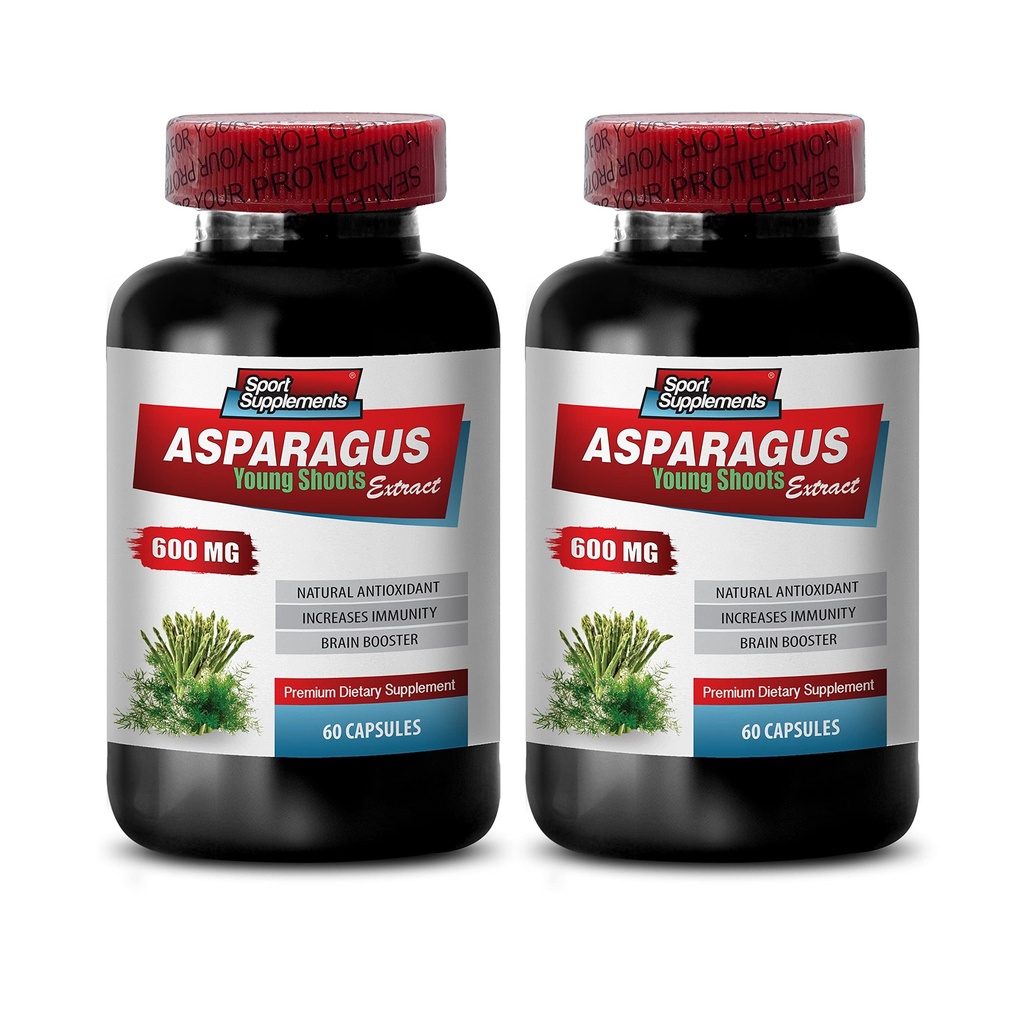 Diureetikumid - Asparagus 600 MG - Young Shoots Extract - Premium Dietary Supplement - antioksüdant Supplement for Skin - Spargel Extract, antioksüdant Supplement, Asparagus Pills - 2B 120 Kapslid