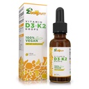 Veganvedelik pillab D3-vitamiini K2 (MK7) - 100% taimset vedelikku D-vitamiini, mida on täiustatud kookosõliga Maxi imendumiseks - 1 Serving = 1000 IU VIT D3 ja 200 mcg VIT K2