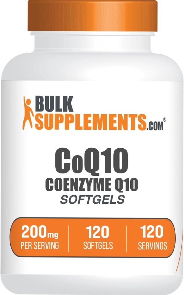 BulkSupplements.com CoQ10 200mg Softgels - südame tervise jaoks, koensüüm Q10 200mg toidulisand, gluteenivaba, 1 Softgel per Serving, 120 loend (pakk 1)